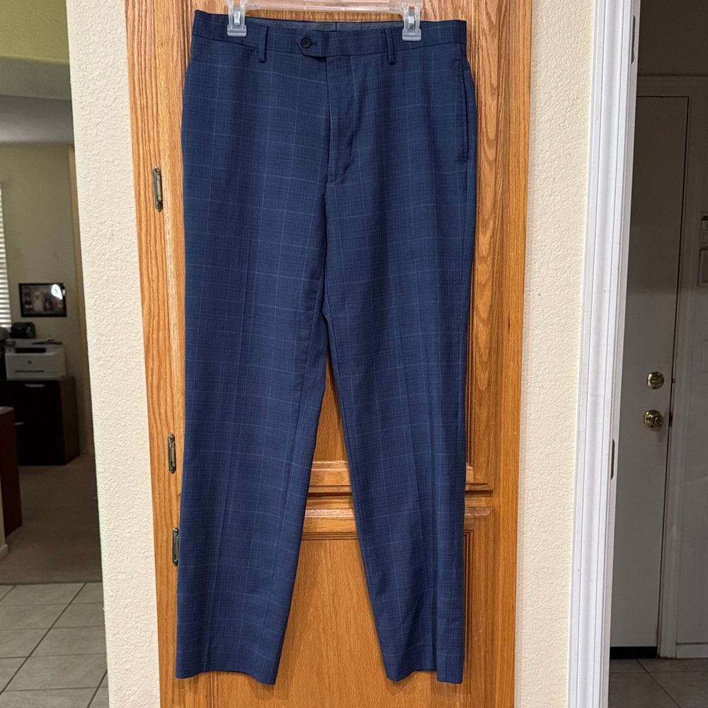 Men's Tommy Hilfiger Blue Plaid Dress Pants